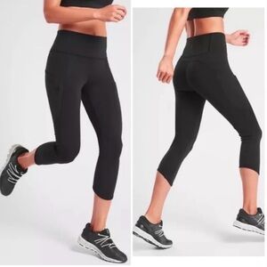 Athleta All In Capri Up Anything Tight Black‎ Leggings Running Athletic size S